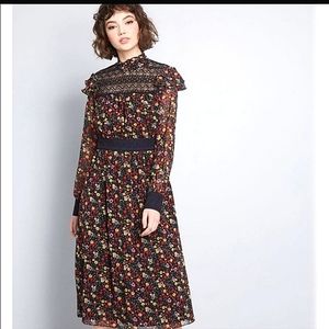 Unique ModCloth x Anna Sui mock neck dress